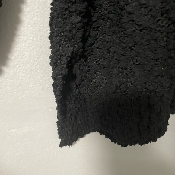 NWT Miracle Chenille Black Textured Cotton Open Knit Sweater. Size S/M - Picture 5 of 7